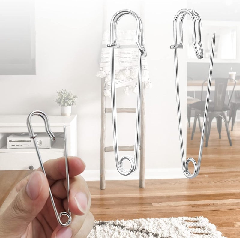 Urmspst Safety Pins (Upgraded), 3" Large Safety Pins Pack of 30 for Clothes Leather Canvas Blankets Crafts Skirts Kilts, Extra Large Safety Pin Heavy Duty Safety Pins (Silver) - Image 3
